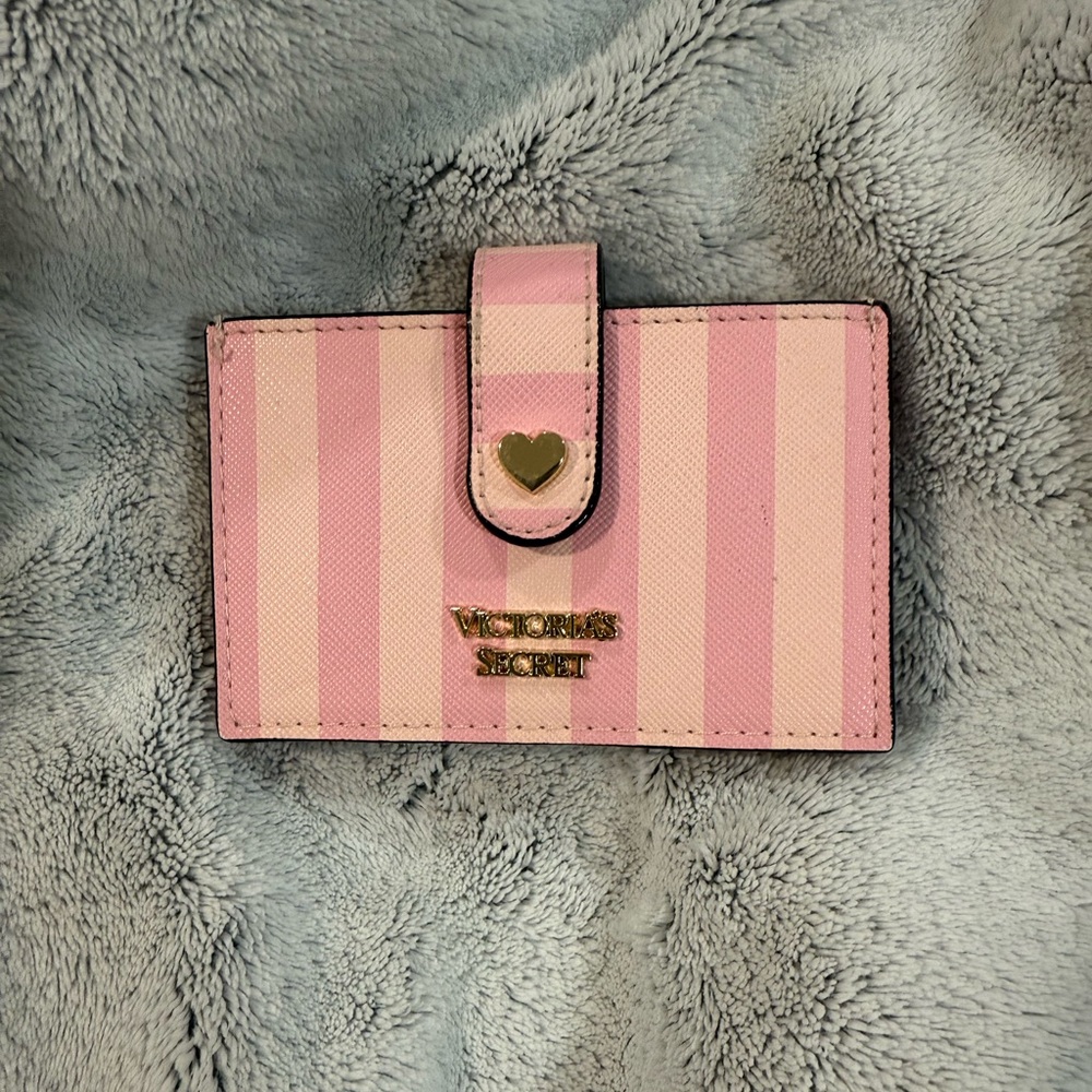 Victoria's Secret Pink and Cream Striped Card Holder
